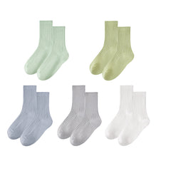 Sweetnana 5-Pack Kids Socks Pure Color High Quality Seamless Socks, Breathable Cotton Colorful Cozy Socks.