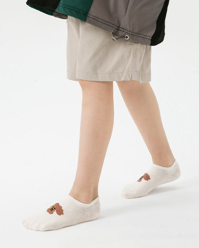 5-Pack Kids' Cotton No Show Socks Magic Puppy Anti Slip Cute Casual