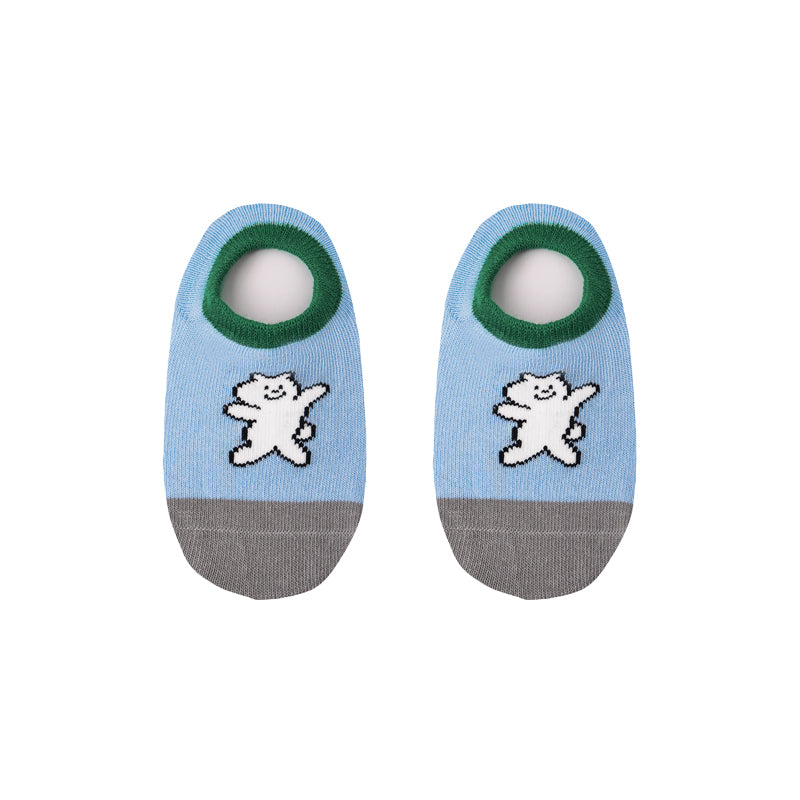 5-Pack Kids' Cotton No Show Socks Magic Puppy Anti Slip Cute Casual
