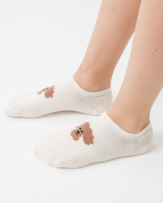 5-Pack Kids' Cotton No Show Socks Magic Puppy Anti Slip Cute Casual