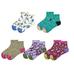 Sweetnana 5-Pack Cute Women's Ankle Socks - Fun and Colorful Seamless Cotton Socks, Cozy and Soft for Maximum Comfort Throughout the Day