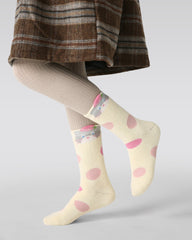 5-팩 핑크 고양이 토끼 테리 아동 양말 두꺼운 따뜻한 면 크루 양말