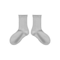 Sweetnana 5-Pack Rolled Edges Cotton Socks for 3-12 Years Kids Girls Boys Crew Socks Seamless Socks for Spring/Summer.