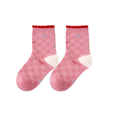 Sweetnana 5-Pack "pink bunny" Series Children's Cotton Socks: Kids Cozy Ankle Socks for Autumn and Winter, Cute and Sweet Warm Socks.