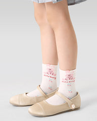 Sweetnana 5-Pack "Pink Bunny" Series Children's Cotton Socks: Kids Cozy Ankle Socks for Autumn and Winter, Cute and Sweet Warm Socks.