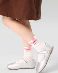 Sweetnana 5-Pack "Pink Bunny" Series Children's Cotton Socks: Kids Cozy Ankle Socks for Autumn and Winter, Cute and Sweet Warm Socks.