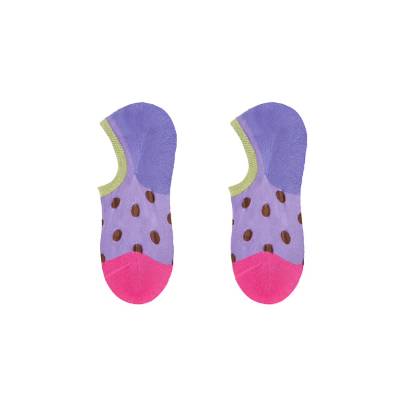 5-Pack Star Lobster Series Womens No Show Socks Cotton Seamless Non Slip