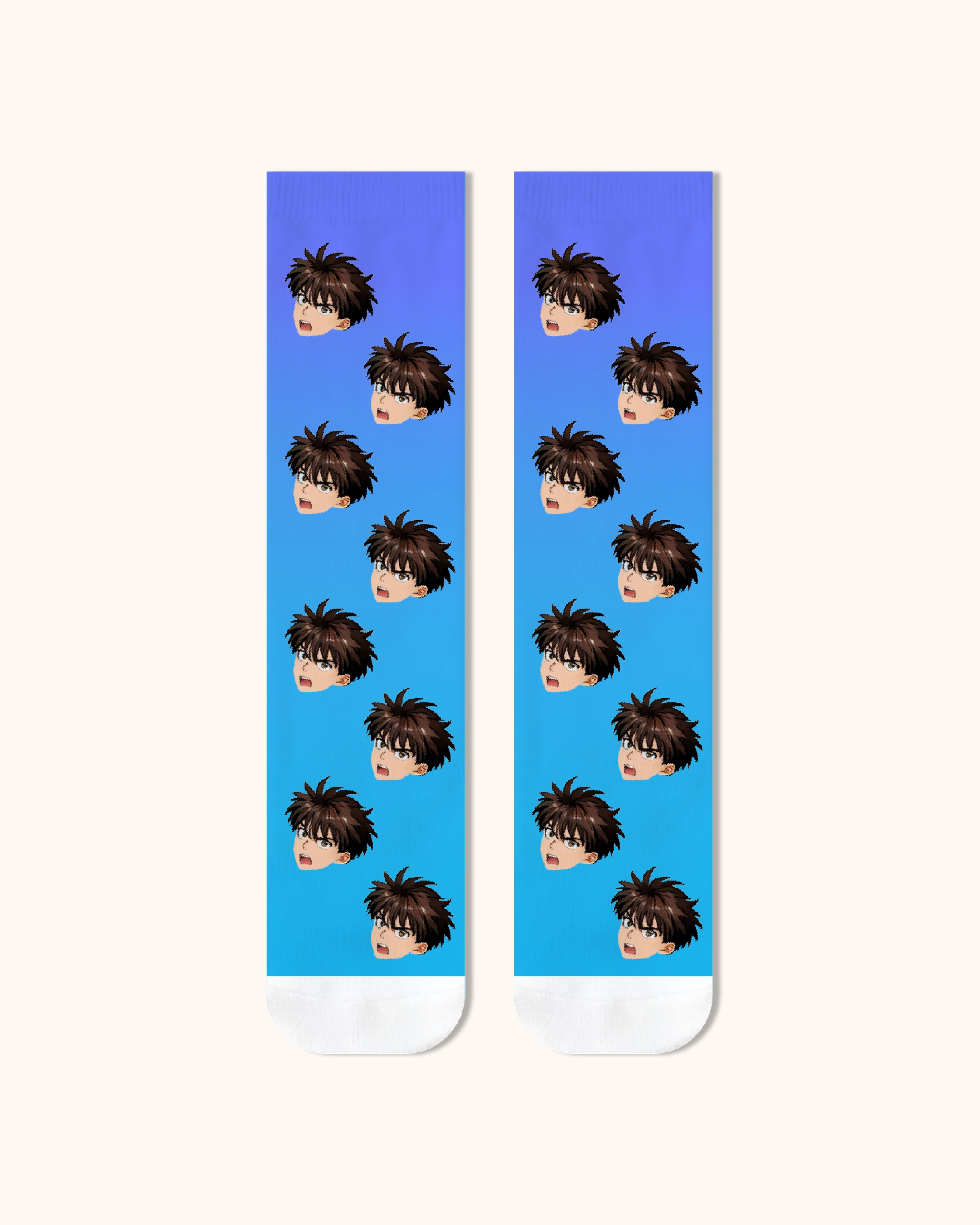 성인 맞춤 애니메 얼굴 크루 양말 개인화 만화 캐릭터 양말 애니메 팬을 위한 선물 화이트 토