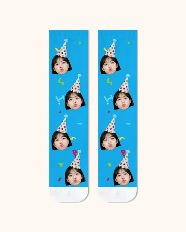 Adults Custom Portrait Face Crew Socks Personalized Photo Socks Gift White Toe - SWEET NANA