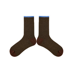 Sweetnana Minimalist Women's Socks: Simple Plush Cuff Design, Crew Length, Warm, Thickened Socks for Autumn/Winter.