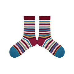 Sweetnana Rainbow Stripes Trendy Socks Crew Socks: Creative and Fashion Women's Cotton Socks, Thickened and Warm.