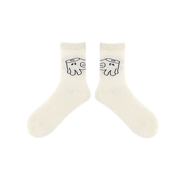 3-Pack Women Cotton Crew Socks Black&White Cute Casual - SWEET NANA