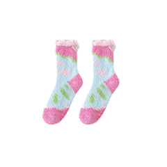 3-Pack Sweetnana Butterfly Series Cozy Crew Socks for Women, Thickened Warm Fuzzy Socks, Non-Slip Slipper Socks.