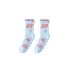 3-Pack Butterfly Series Cozy Socks by Sweetnana - Women's Crew Socks Winter Fuzzy Socks Thickened  Warm Sleeping Socks, Slipper Socks Non-Slip.