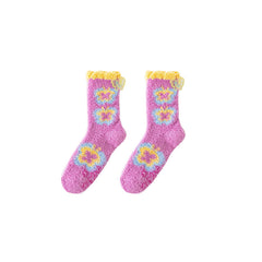 3-Pack Butterfly Series Cozy Socks by Sweetnana - Women's Crew Socks Winter Fuzzy Socks Thickened  Warm Sleeping Socks, Slipper Socks Non-Slip.