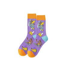 Sweetnana Cartoon Fashion Socks, Men Women Unisex, Colorful Crazy Animal Patterned Cotton Crew Seamless Socks.