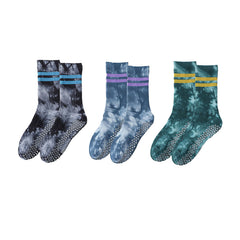 Sweetnana 3-Pack Tie-dye Cotton Crew Socks for Women Cushion Novelty Casual Athletic Yoga Socks