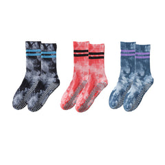 Sweetnana 3-Pack Tie-dye Cotton Crew Socks for Women Cushion Novelty Casual Athletic Yoga Socks