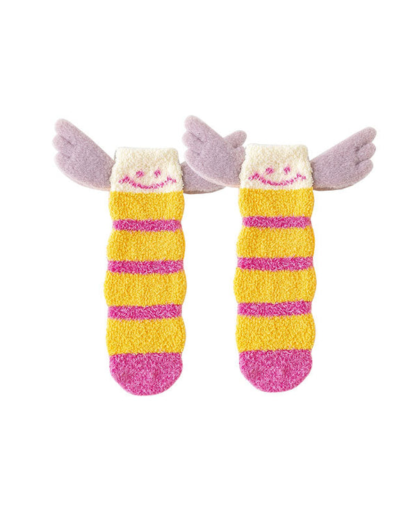 Women Crew Socks Caterpillar Series Funny Fuzzy Thick Warm Soft - SWEET NANA