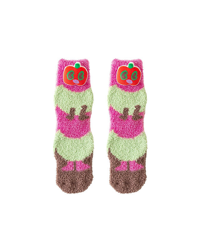 Women Crew Socks Caterpillar Series Funny Fuzzy Thick Warm Soft - SWEET NANA