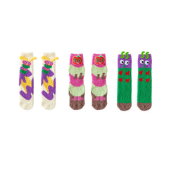 3-Pack Sweetnana Caterpillar Series Cozy Tube Socks - Fuzzy Socks Slipper Funny Socks, Winter Soft Warm Thickened Stockings.