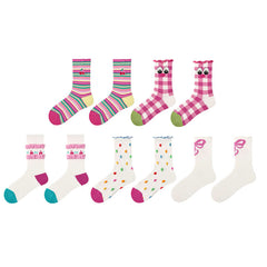 Sweetnana 5-Pack "Cherry Bean" Series Women's Cozy Cotton Crew Socks,Cute Soft Colorful Casual Seamless Socks.