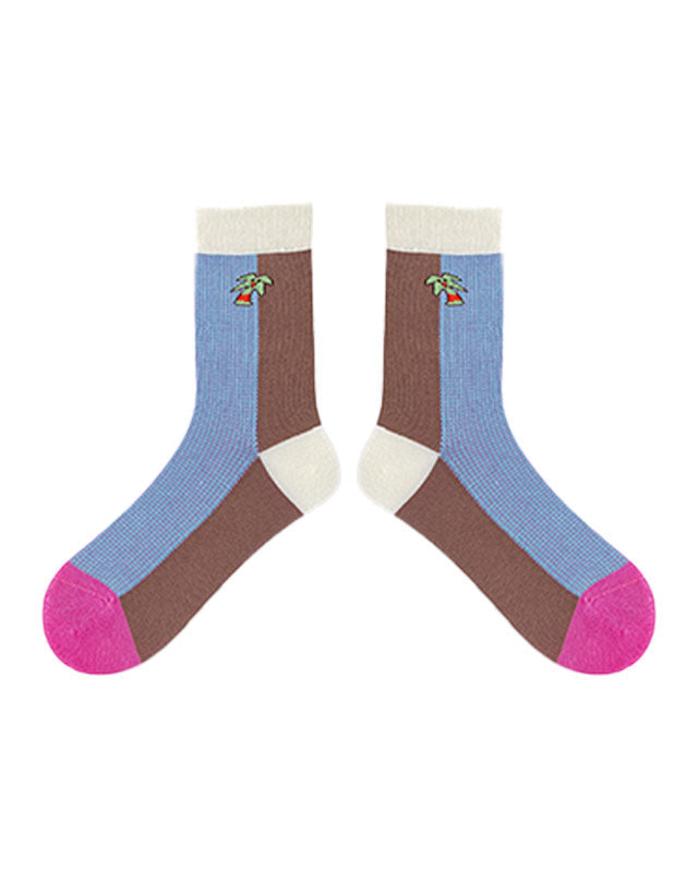 Women Cotton Crew Socks Coconut Tree Series Cute Fashionable - SWEET NANA