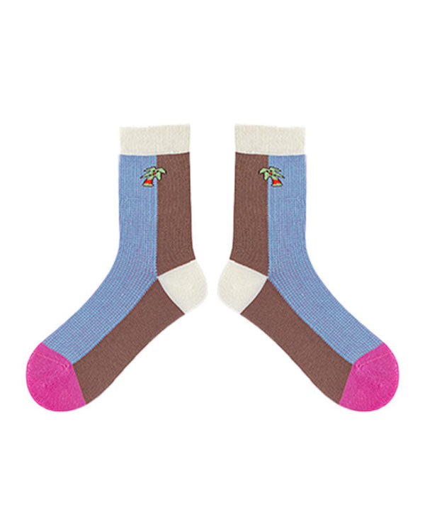 Women Cotton Crew Socks Coconut Tree Series Cute Fashionable - SWEET NANA
