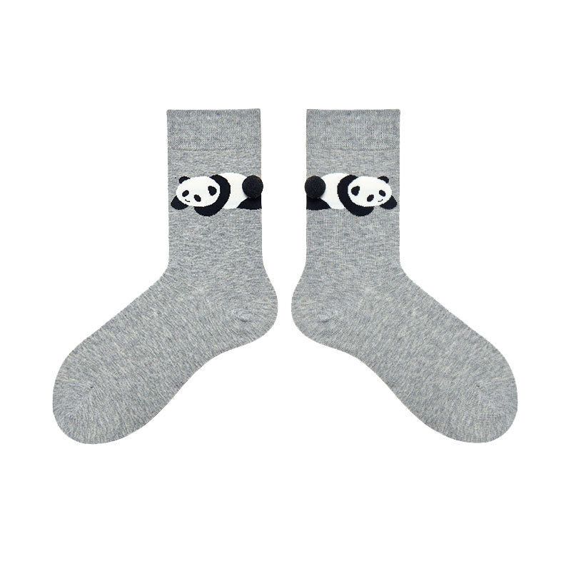 Sweetnana 棉質船型襪，卡通動物圖案搭配3D尾巴，舒適無縫襪。
