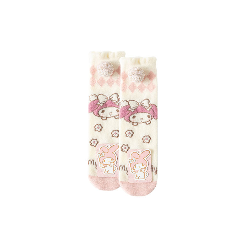Sweetnana Cozy Crew Tube Socks for Women - Sanrio 系列新奇襪子，帶有可愛的 Sanrio 卡通圖案，溫暖柔軟加厚襪子。