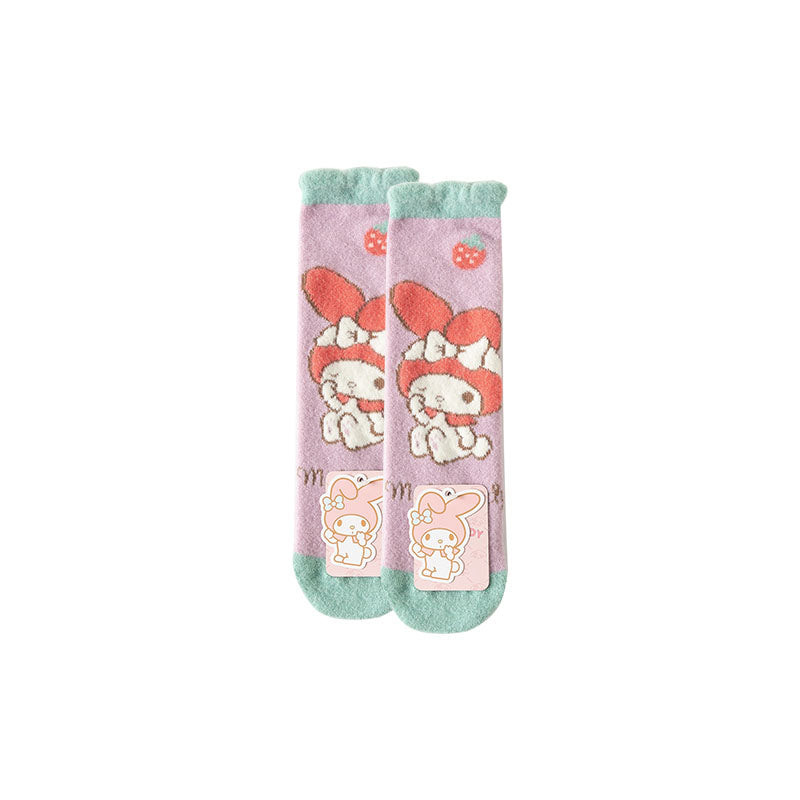 Sweetnana Cozy Crew Tube Socks for Women - Sanrio 系列新奇襪子，帶有可愛的 Sanrio 卡通圖案，溫暖柔軟加厚襪子。