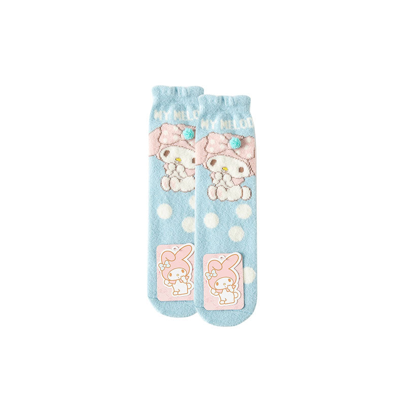 Sweetnana Cozy Crew Tube Socks for Women - Sanrio 系列新奇襪子，帶有可愛的 Sanrio 卡通圖案，溫暖柔軟加厚襪子。