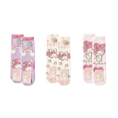 3-Pack Sanrio Series Cozy Crew Socks by Sweetnana - Soft Winter Warm Socks for Women, Sanrio Cartoon Pattern Cute Socks.