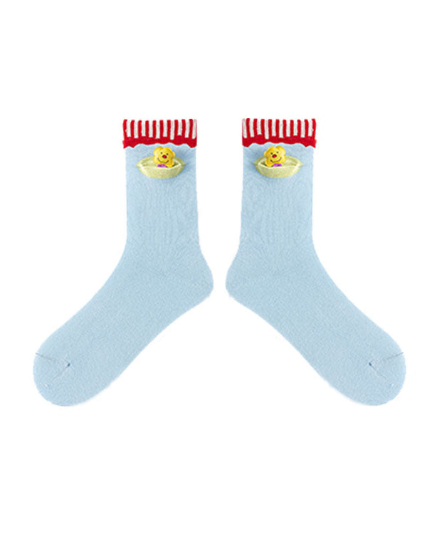 Women Cotton Crew Socks Flower Cones Kawaii Cute Casual - SWEET NANA