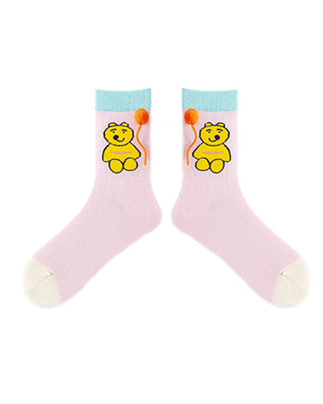 Women Cotton Crew Socks Flower Cones Kawaii Cute Casual - SWEET NANA