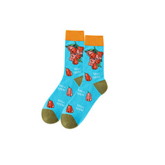 Sweetnana Fashion Tropical Fruits Patterned Socks, Men Women Unisex, Colorful Novelty Crew Socks, Cozy Seamless Cotton Socks.