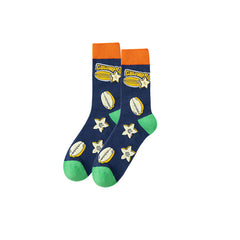 Sweetnana Fashion Tropical Fruits Patterned Socks, Men Women Unisex, Colorful Novelty Crew Socks, Cozy Seamless Cotton Socks.