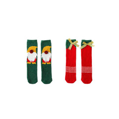 Sweetnana Festive 2-Pack Christmas Gift Box with Tube Crew Socks Holiday Stockings, Thickened Fuzzy Warm Slipper Socks, Warm Winter Cozy Socks.