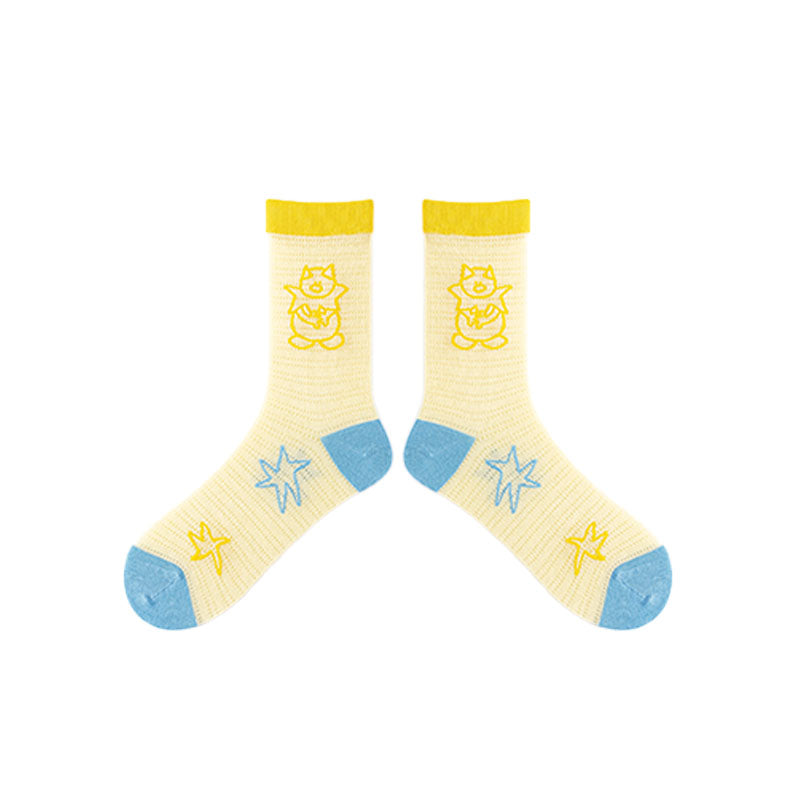 3-Pack Casual Versatile Cotton Crew Socks for Women Comfortable Cute Colorful