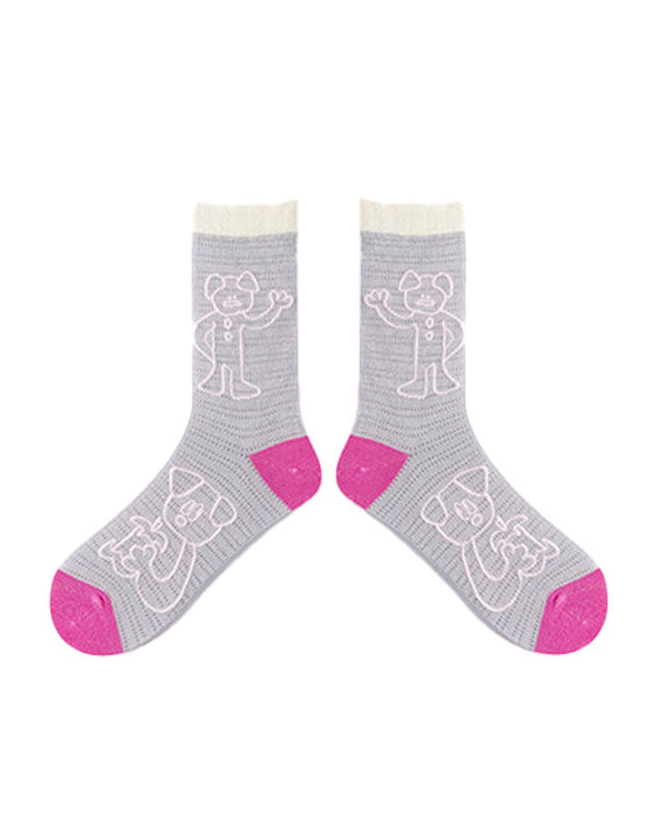3-Pack Casual Versatile Cotton Crew Socks for Women Comfortable Cute Colorful - SWEET NANA