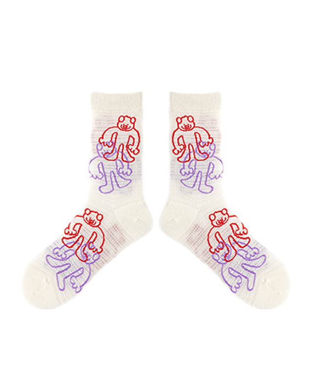 3-Pack Casual Versatile Cotton Crew Socks for Women Comfortable Cute Colorful - SWEET NANA