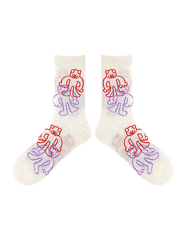 3-Pack Casual Versatile Cotton Crew Socks for Women Comfortable Cute Colorful - SWEET NANA