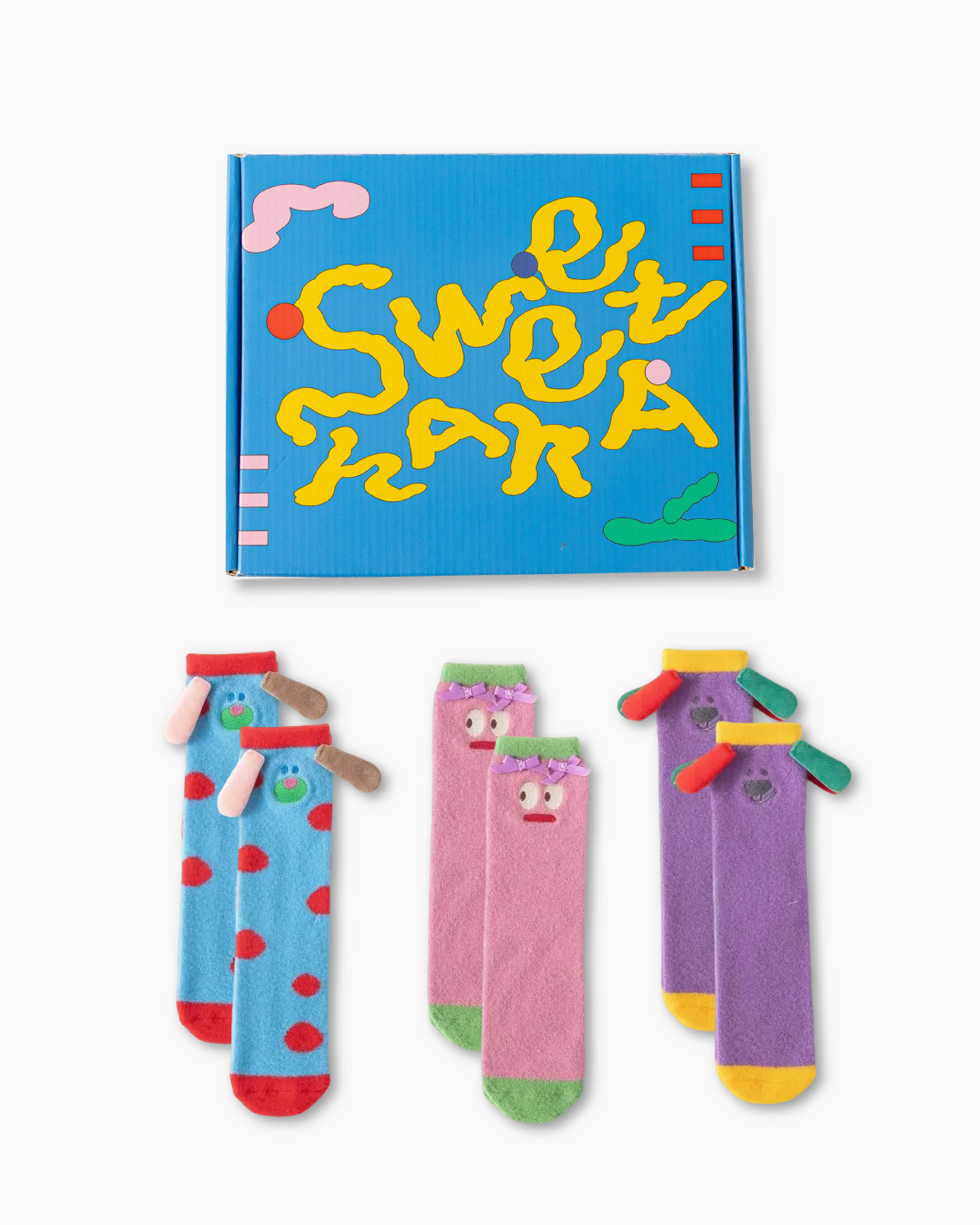 Gift Box Set Adults Kids Crew Socks Funny Big Ears Series Cute Fuzzy Soft Thick Cozy Socks