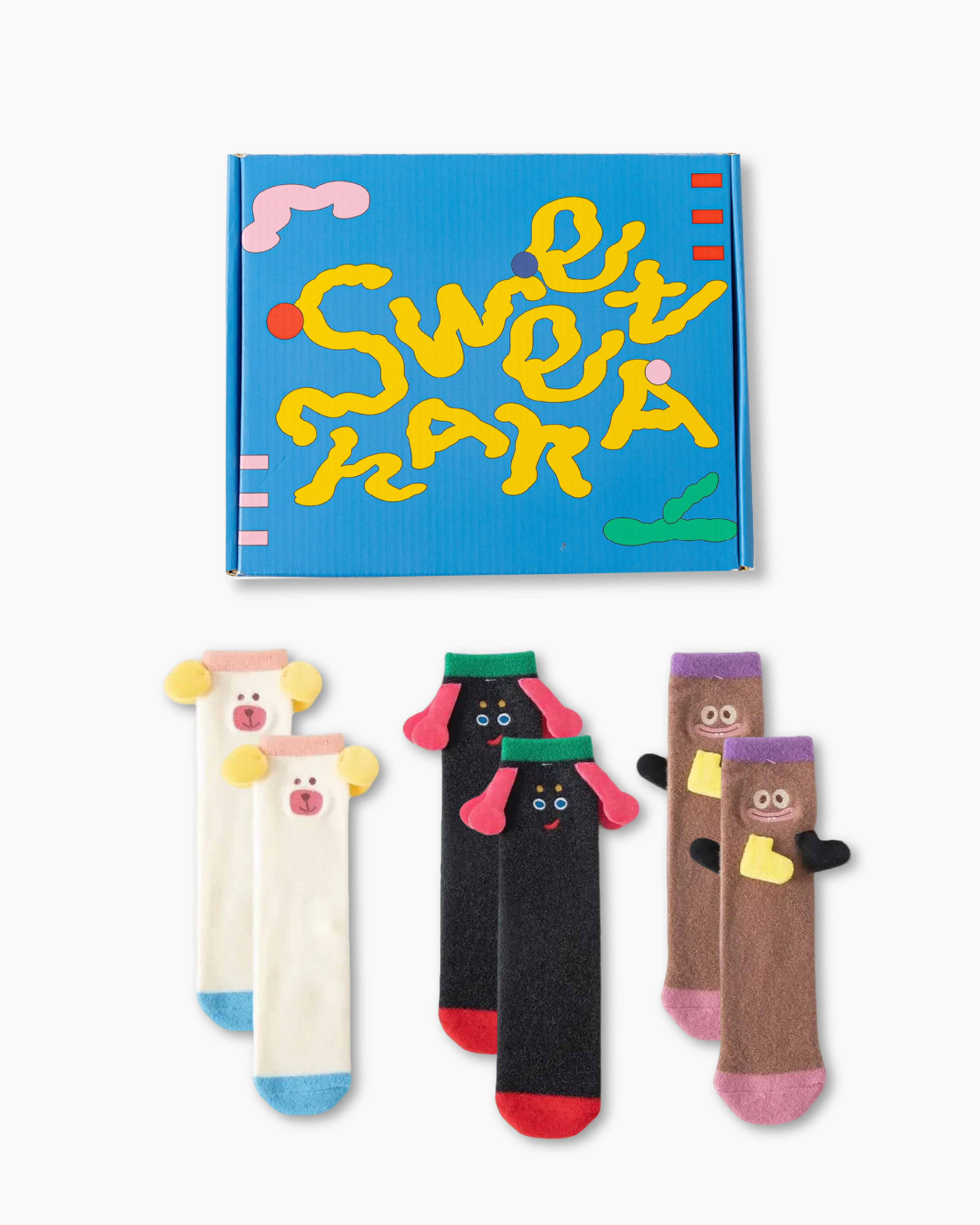 Gift Box Set Adults Kids Crew Socks Funny Big Ears Series Cute Fuzzy Soft Thick Cozy Socks