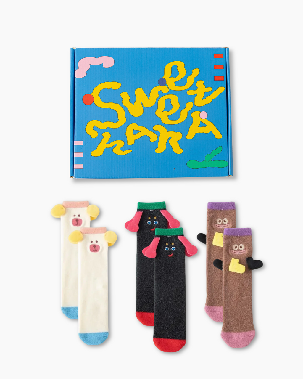 成人兒童禮盒組 大耳朵系列 趣味可愛厚款中筒襪 - SWEET NANA