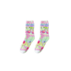 Gift Box Set Sweetnana Graffiti Series Women's Cozy Crew Socks - Winter Fuzzy Stockings, Non-Slip Slipper Socks, Colorful lovely Warm Socks.