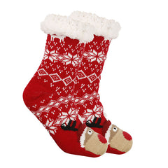 Sweetnana Women’s Christmas Cozy Socks - Super Soft Fuzzy Slipper Socks, Non-Slip Thickened Winter Stockings, Cute Lounge Wear