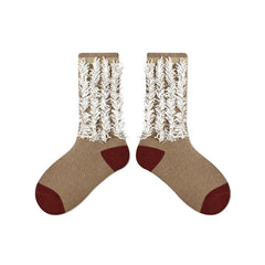 Sweetnana Kids Crew Socks for Autumn/Winter, Girls Dress Socks with Tassel Design Filled the Design Feeling.