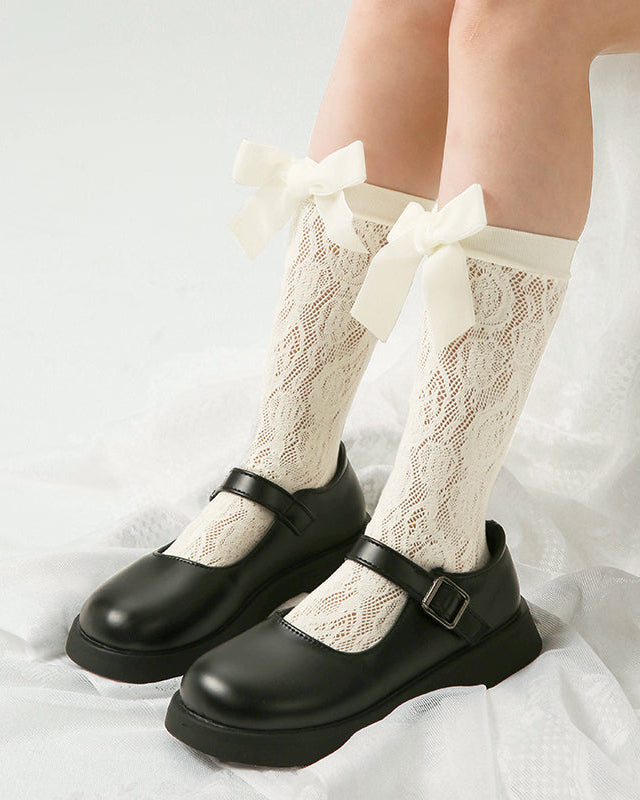 Kids' Cotton Crew Socks Lace Bow-Knot Breathable Princess Casual