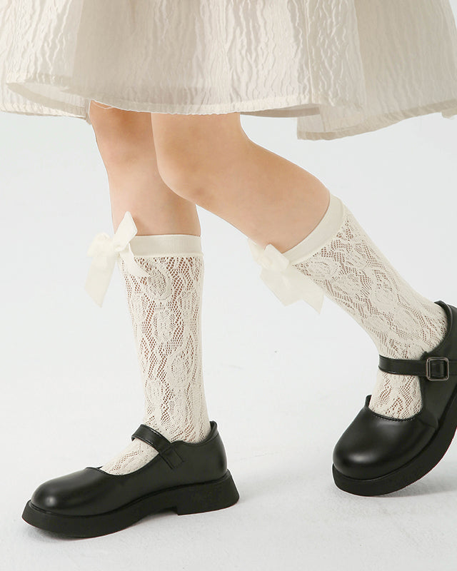 Kids' Cotton Crew Socks Lace Bow-Knot Breathable Princess Casual